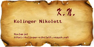 Kolinger Nikolett névjegykártya